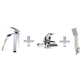 SLIM 3in1 Magasított mosdó + Kád + Zuhanyrózsa