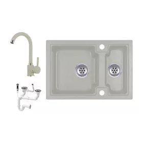   Laneo Boston S63-43B Gránit Mosogató + Csap + Dugóemelő (bézs)
