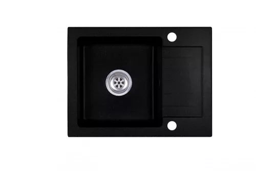 Laneo V575-44C Gránit Mosogató + Csap + Dugóemelő (fekete)