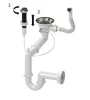 Laneo V575-44C Gránit Mosogató + Csap + Dugóemelő (fekete)