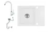 Laneo V575-44BI Gránit Mosogató + Csap + Szifon (fehér)