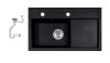 Laneo L725-43C Gránit Mosogató + Csap + Szifon + Adagoló (Fekete)
