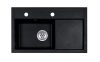 Laneo L725-43C Gránit Mosogató + Design Csap + Dugóemelő (fekete)