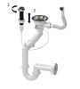 Laneo L725-43C Gránit Mosogató + Design Csap + Dugóemelő (fekete)