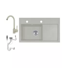   Laneo L725-43B Gránit Mosogató + Csap + Dugóemelő (bézs)