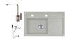 Laneo L725-43B Gránit Mosogató + Design Csap + Dugóemelő (bézs)