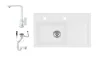 Laneo L725-43BI Gránit Mosogató + Design Csap + Dugóemelő (fehér)