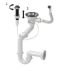 Laneo L725-43BI Gránit Mosogató + Design Csap + Dugóemelő (fehér)