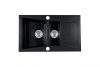 Laneo Locarno L87-515C Gránit Mosogató + Design Csap + Szifon + Adagoló (fekete)