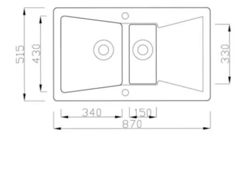Laneo Locarno L87-515C Gránit Mosogató + Design Csap + Szifon + Adagoló (fekete)