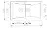 Laneo Locarno L87-515C Gránit Mosogató + Design Csap + Dugóemelő (fekete)