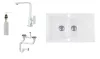 Locarno L87-515BI Gránit Mosogató + Design Csap + Szifon + Adagoló (fehér)