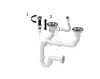 Laneo Locarno L87-515BI Gránit Mosogató + Design Csap + Dugóemelő (fehér)