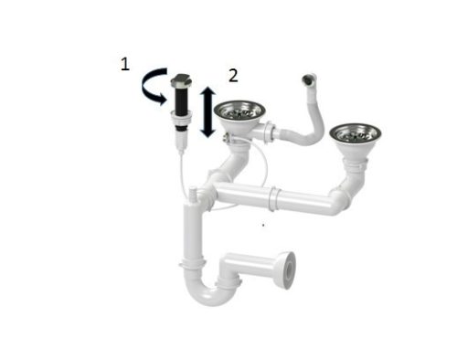 Laneo Locarno L87-515BI Gránit Mosogató + Csap + Dugóemelő (fehér)