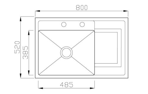 Vancouver V80-52C Gránit mosogató + Design csap + Adagoló (fekete)