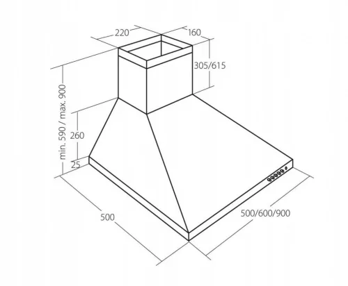 Akpo WK-4 Classic páraelszívó / szagelszívó - 60 cm - fekete