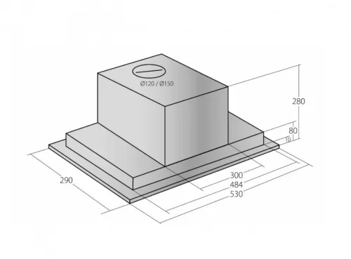 Akpo WK-4 Neva Glass 800 páraelszívó / szagelszívó - 53 cm - fekete