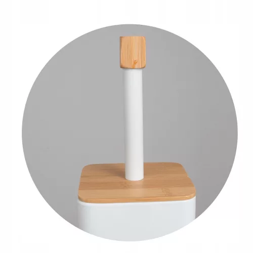 YOKA Home wc kefe - fehér - bambuszfa fedő