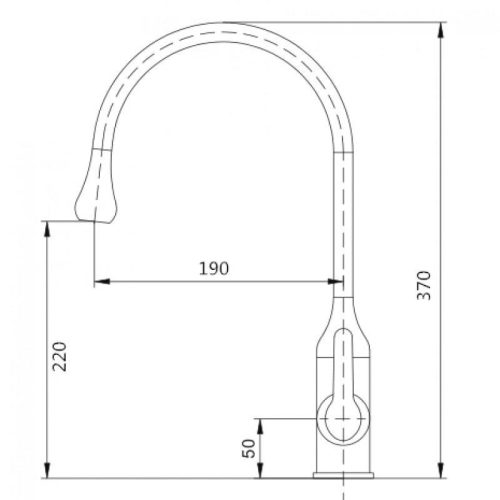 Yoka Florence mosogató csaptelep - fekete