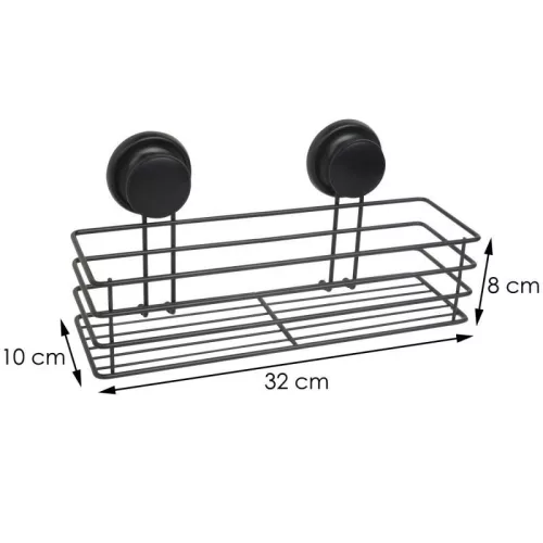 Yoka Home tapadókorongos falikosár - fekete