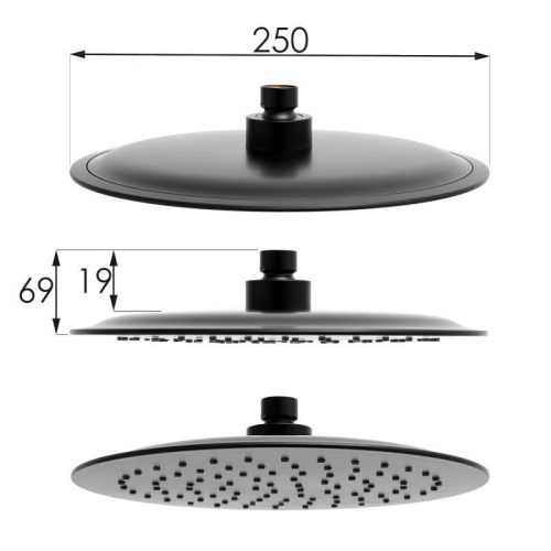 Yoka Bergen zuhanyrendszer termosztátos csapteleppel - fekete
