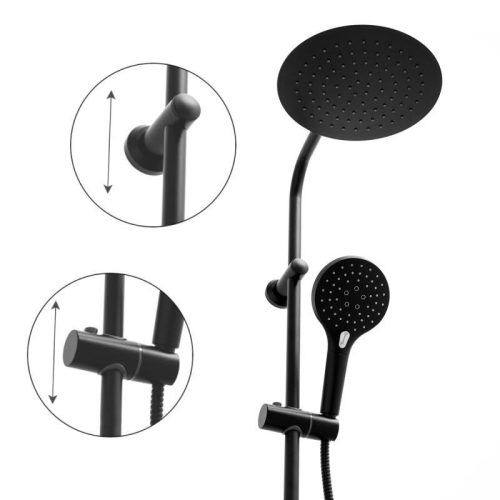 Yoka Bergen zuhanyrendszer termosztátos csapteleppel - fekete