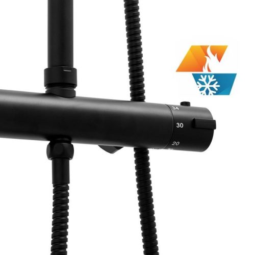 Yoka Bodo Therm-23 zuhanyrendszer termosztátos csapteleppel - fekete