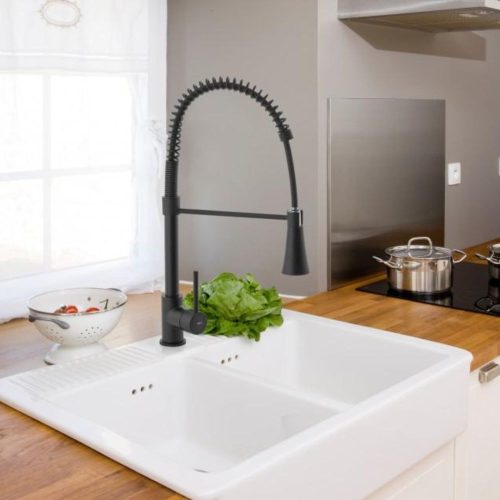 Yoka Fiesto multifunkcionális flexibilis zuhanyfejes csaptelep - fekete