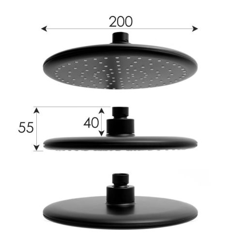 Yoka Enza zuhanyrendszer termosztátos csapteleppel - fekete