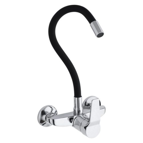 Yoka hajlítható flexibilis fali mosogató / mosdó csaptelep - Fekete