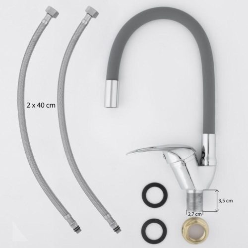 Yoka flexibilis mosogató csaptelep - hajlítható - Szürke