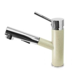   Gamma Mix kihúzható zuhanyfejes mosogató csaptelep - bézs / króm