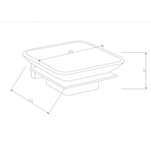 Mexen Arno fali szappantartó - fekete/üveg (7020739-70)