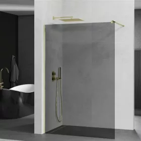   Mexen Kioto walk-in zuhanyfal - füstüveg / arany profil - 90 cm (800-090-101-50-40)