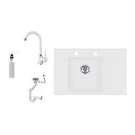   Evinion Orion O765-49BI Gránit Mosogató + Csap + Adagoló (fehér)