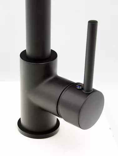 Gránit mosogató NERO Arriva + kihúzható zuhanyfejes Loop-Spiral csaptelep + adagoló + dugókiemelő (matt fekete)