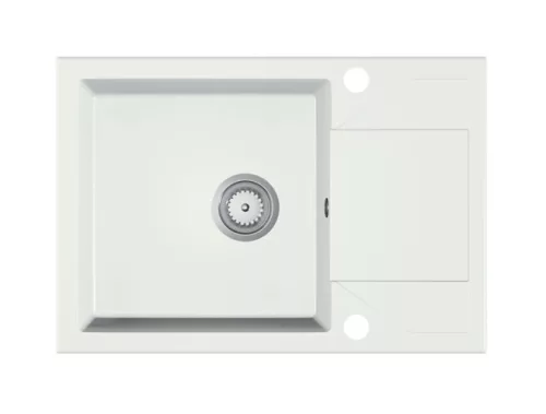 Gránit Mosogató EOS Adria + BiColor Design Csap + Dugóemelő (fehér)