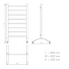 Szabadonálló / fali elektromos design radiátor termosztáttal - NERO Italia AF-E006-B - 50 x 88 cm