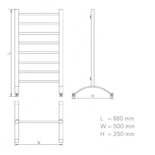 Szabadonálló / fali elektromos design radiátor termosztáttal NERO Italia AF-E006-W - 50 x 88 cm