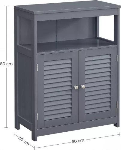 Fürdőszoba alsó szekrény / mosdószekrény - Vasagle Loft - 60 cm (szürke)