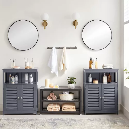 Fürdőszoba alsó szekrény / mosdószekrény - Vasagle Loft - 60 cm (szürke)