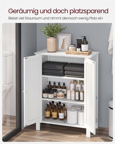 Komód / fürdőszobai tároló szekrény - Vasagle Loft - 60 x 80 cm (fehér)