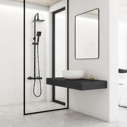 Yoka FlowTherm-20 zuhanyrendszer termosztátos csapteleppel - fekete