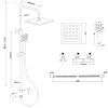 Yoka FlowTherm-20 zuhanyrendszer termosztátos csapteleppel - fekete