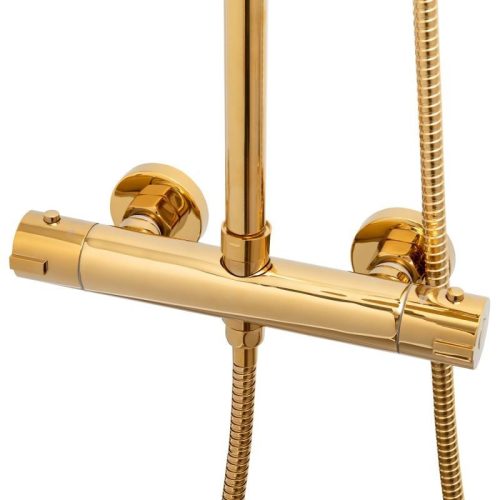 Yoka Oman zuhanyrendszer termosztátos csapteleppel - arany 