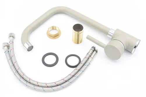 Gránit mosogató NERO Grande + Steel csaptelep + adagoló (szürke)
