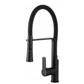  Gamma Vegas mosogató csaptelep - kivehető zuhanyfej - fekete