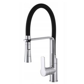   Gamma Vegas mosogató csaptelep - kivehető zuhanyfej - Fekete - króm
