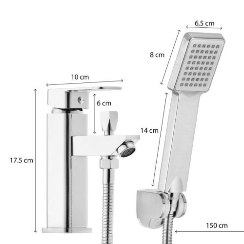 YOKA Home 2in1 mosdó/kád csaptelep + zuhanyrózsa - króm