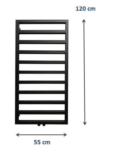 Weberg CELT Design Törölközőszárítós Radiátor 120x54 cm (Fekete)